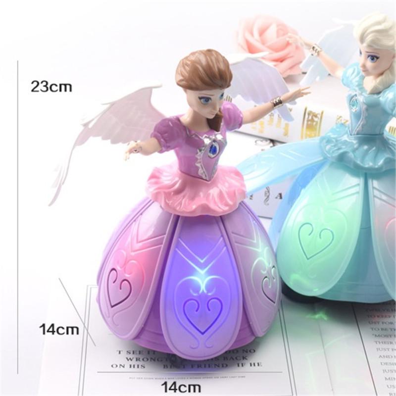 Кукла принцессы, игрушки «Холодное сердце», кукла Эльзы и Анны с крыльями, фигурка, вращающийся танцевальный проекционный свет