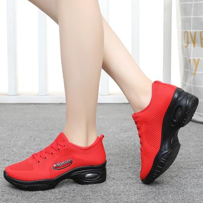 Новая полиуретановая легкая подошва-воздушная подушка, женские туфли из летучего трикотажа, модная универсальная спортивная обувь, повседневная женская обувь