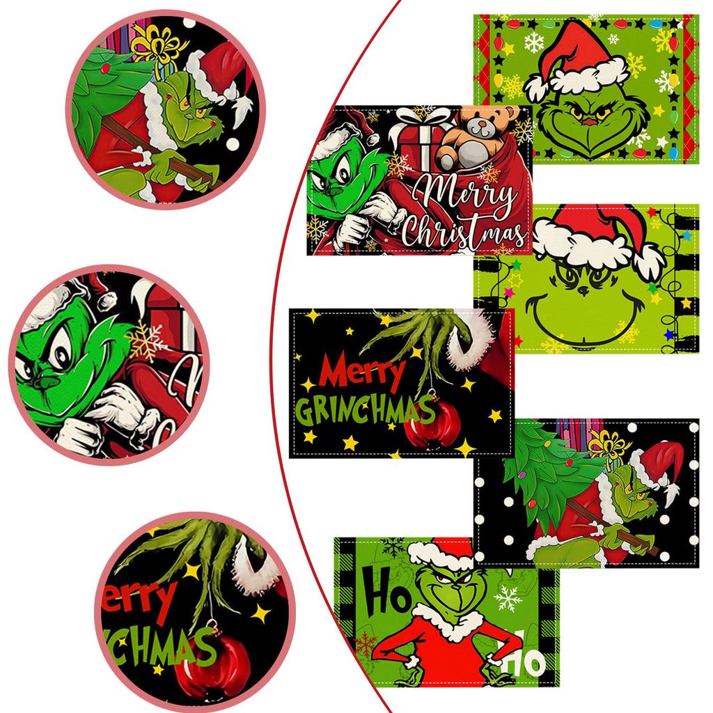 Christmas Series Creative Printed Meal Mat Cartoon Elderly Table Mat Christmas Tablecloth Mat