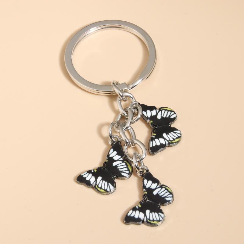 Cute Colorful Butterfly Enamel Flying Animals Key Chains For Women Girls Accessorie Handmade Jewelry Bag Charm