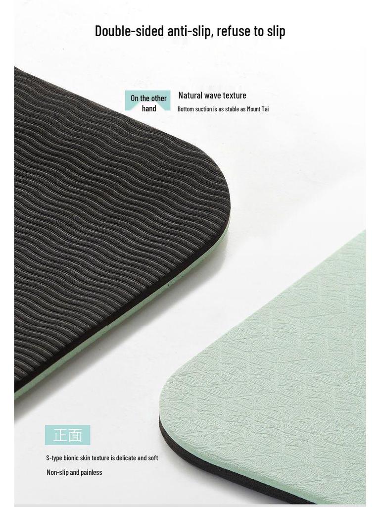 Экологичный нескользящий коврик для йоги: Звукоизолирующий и амортизирующий фитнес-коврик для использования в помещении.