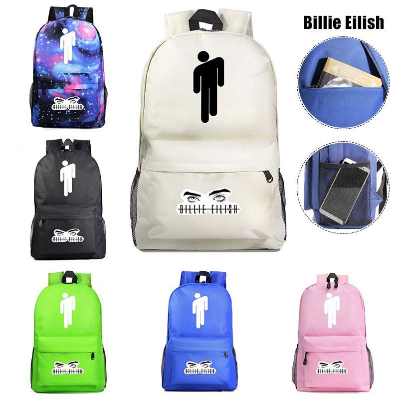 Billie Eilish Zip Opening Travel Backpack School Picnic Wear Resistant Bag