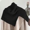 Winter Supplies Neck Wrap Shawl Solid Color High Collar Cross Scarf Gift Knitted Scarf