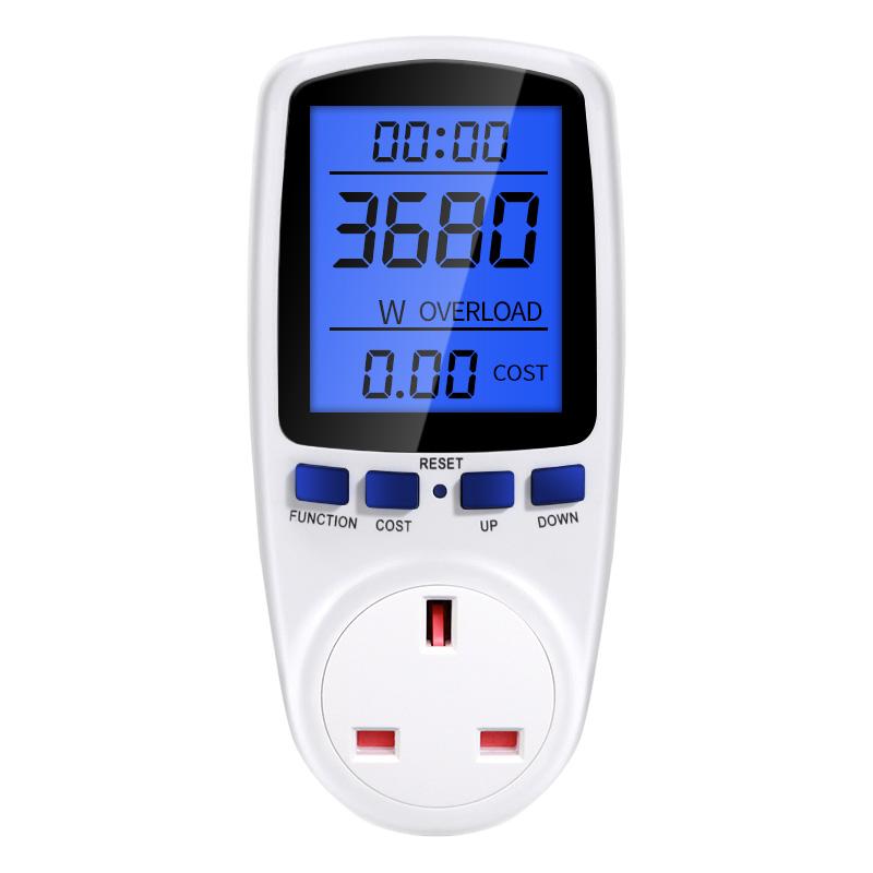 Digital Wattmeter Energy Meter Wattage Electricity Kwh Power Meter LCD Power Meter Outlet Power Analyzer Power Switch EU US UK