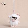 Polyester Fiber Keychain Plush Sheep Doll Pendant for Bags And Keys, Soft Curly Stuffed Animal Fluffy Backpacks with Bow Glasses Accessories,