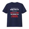 Mens Im going to let god fix it because if i T Shirt Black vintage Washed Comfortable fashion Soft homme Stretched