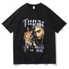 Рэп-певец Тупак 2pac Хип-хоп Уличная одежда Футболка Оверсайз с рукавами 2025 Летняя мода Мужская и женская Детская хлопковая футболка 2026
