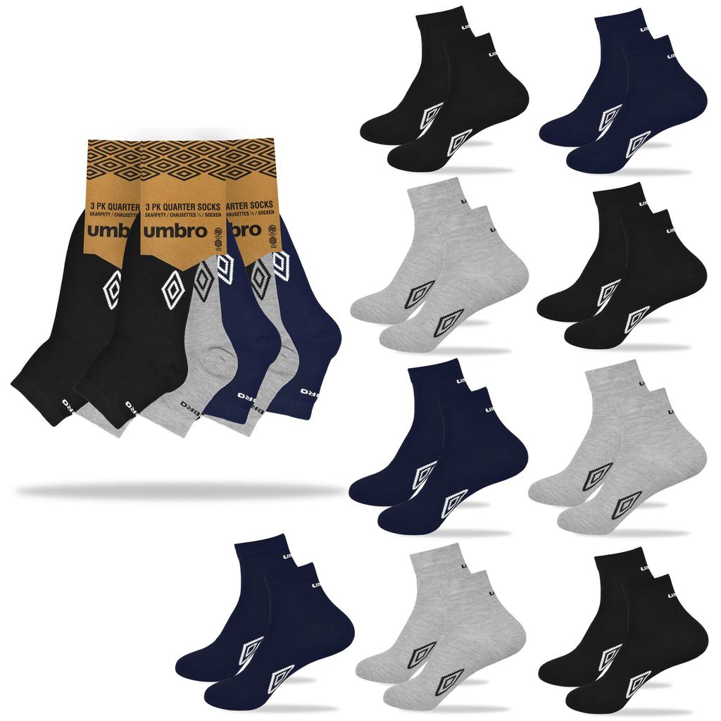 Umbro Men's Socks Quarter 9 Pairs