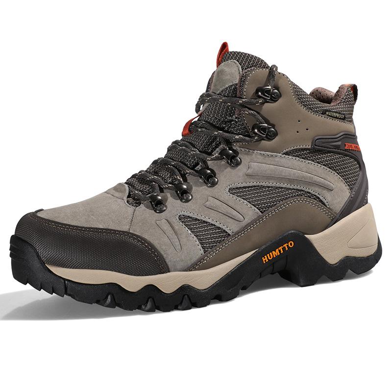 Зимние водонепроницаемые мужские ботинки на платформе, кожаные защитные рабочие мужские спортивные туфли, брендовые дизайнерские резиновые походные ботильоны на шнуровке, мужские