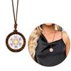 Elegant Wood Metatron Cube Necklace Sacred Geometry Hexagram and Sri Yantra Amulet Neckchain Adjustable Length Choker
