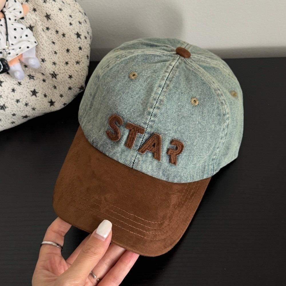 Adjustable Strap Cotton Peaked Cap Cotton Letter Embroidery Cap Denim Baseball Cap For Unisex