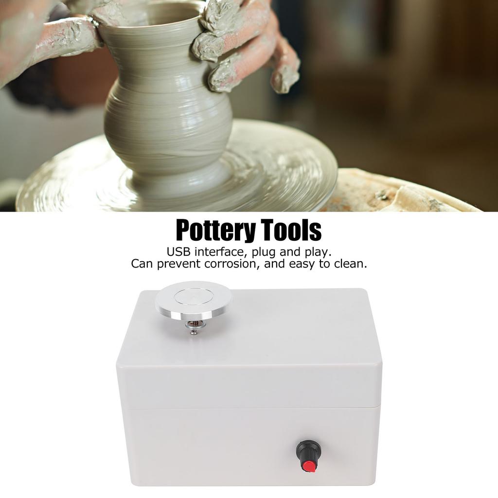 Pottery Clay Machine AntiCorrosion Speed Control Knob Clean Easily Mini Ceramic Wheel Tools for DIY