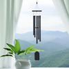 Black 6-Tube Rotating Wind Chime - 22" Solid Wood Outdoor Decorative Door Gift
