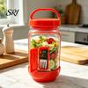Leak-proof Salad Container Jar Side Open Leakproof Meal Prep Box Layered with Dressing Compartment Reusable Food-Safe Bowl for Travel Office