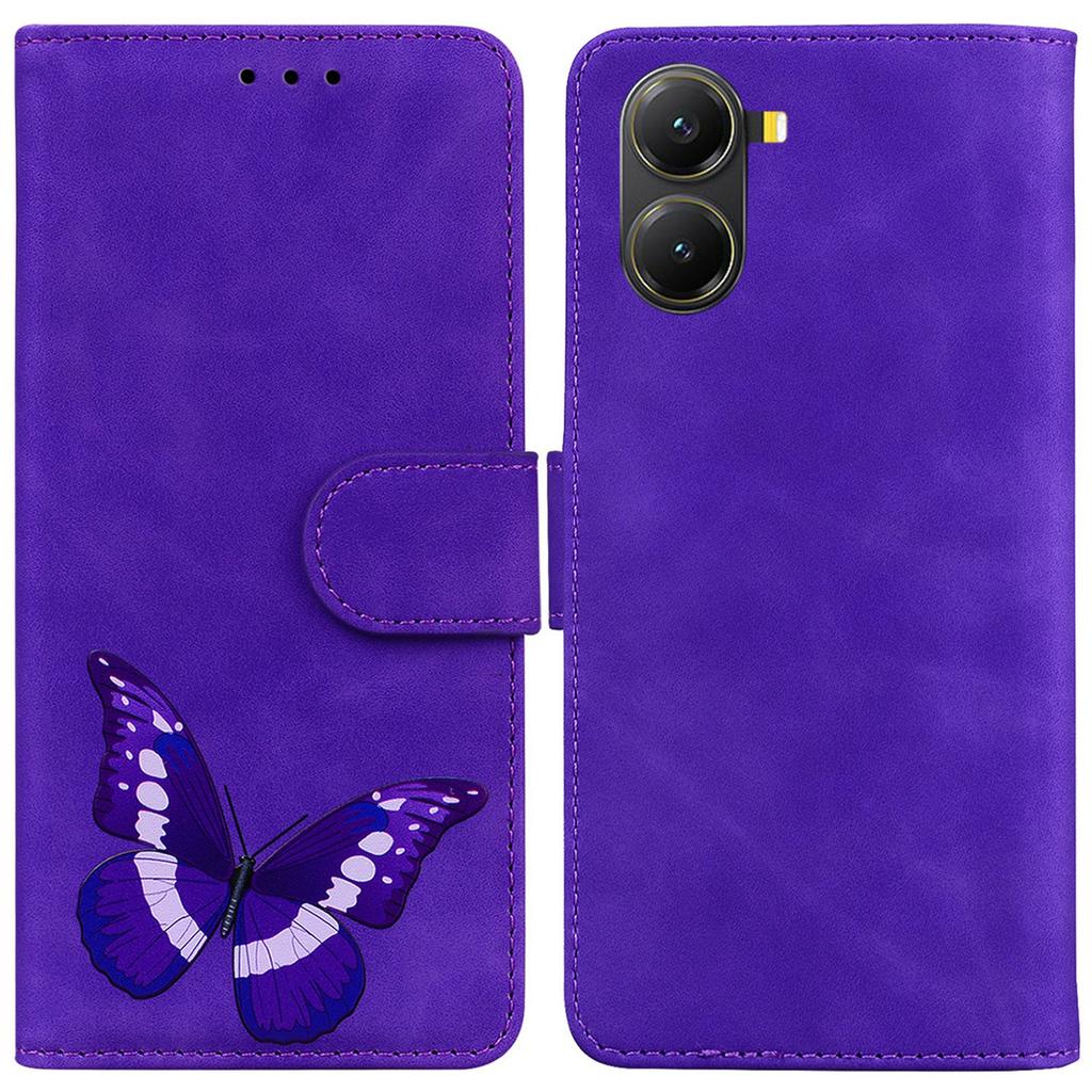 For Xiaomi Poco X7 Pro 5G/Redmi Turbo 4 5G Stand Case PU Leather Phone Cover Butterfly Printed
