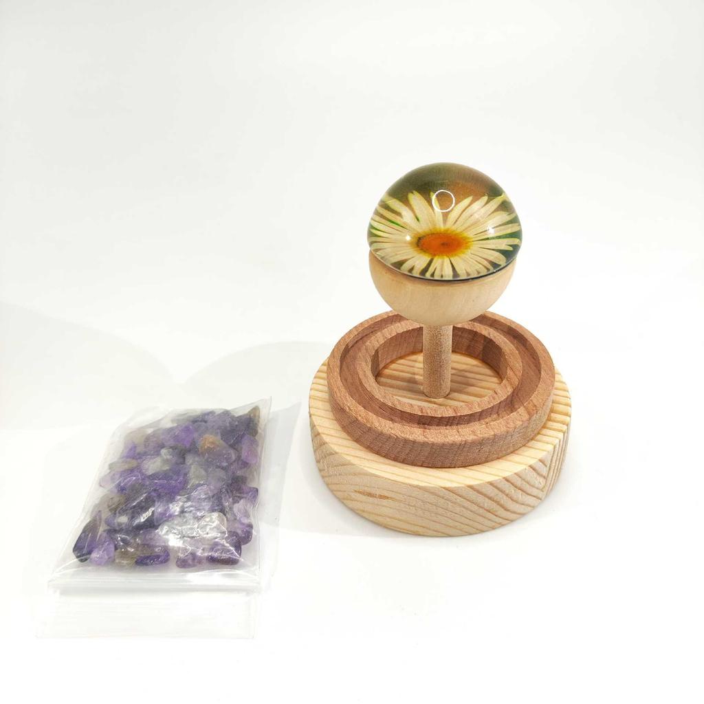 Фиолетовый диффузор эфирных масел «Ромашка» с клейким камнем, устанавливаемый в автомобиль