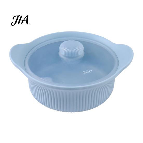 Microwave Safe Food Steamer Silicone Steamer, Double Layer Food-Grade Bowl with Lid & Easy Clean Cooker Divider, Heat Resistant Divided Pot