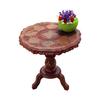 Sheesham Wooden Side Table with Brass Carving – 21x21 Inch Round Coffee Table, Handcrafted Living Room & Outdoor Accent Table