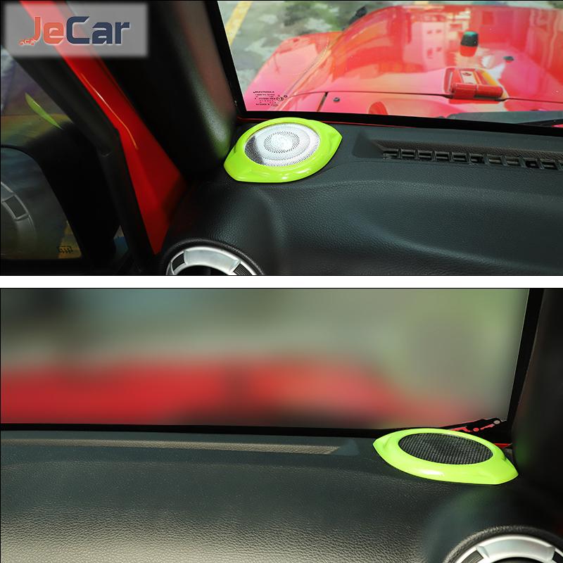 JeCar Car A Pillar Speaker Decoration Cover Ring Trim Stickers Horn Ring Panel Loud Speaker For Jeep Wrangler JK