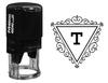 Printtoo Офисные канцелярские товары Самостоятельная краска Trinagle Swirl Border T Alphabet Monogram Initial R-40 Rubber
