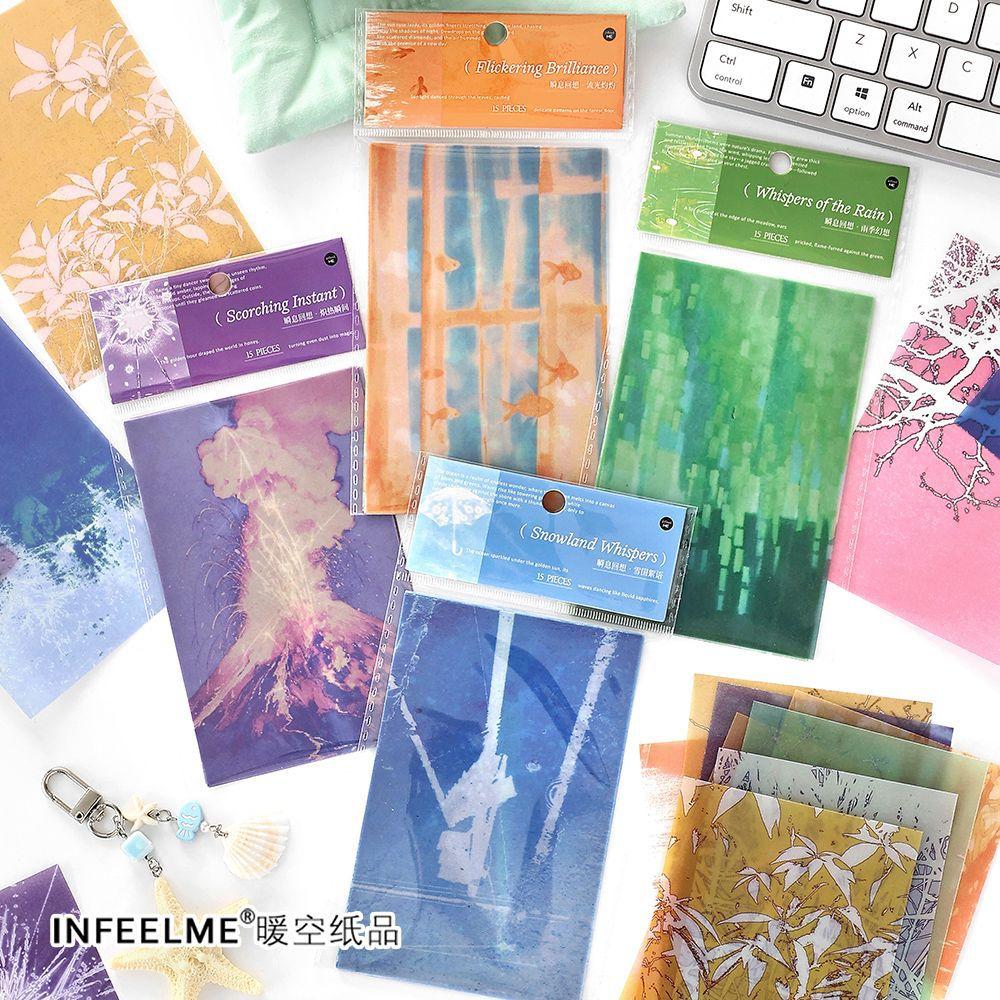 15pcs/lot Memo Pads Material Paper Instant recollection Journal Scrapbooking paper Card Background Decoration Paper