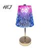 Small Portable Mood Light Touch Control Metal Cordless Table Lamp, 3-Color Dimmable Bedside Night with Decorative Diamond Cut Lamp Faux Crystal