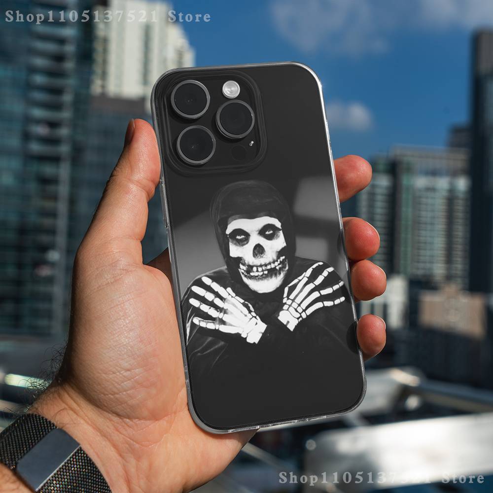 M-Misfits Rock Phone Case For iPhone 17,16,15,14,13,12,11 Pro,Max,Plus,XR,Mini,E Clear Full-coverage Soft Cover