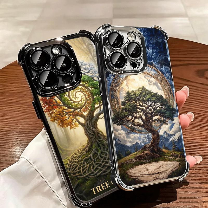 Чехол для телефона 'Древо Жизни Космос' Мягкий Для iPhone 15 16 17 Air 14 Pro Max 16E Plus 13 12 Mini Покрытие Защита от падения Fundas