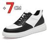 Роскошные мужские кроссовки Бренд Обувь на платформе Для пары Скрытые каблуки Белая обувь Обувь для увеличения роста на 7 см Женская мужская кожаная обувь