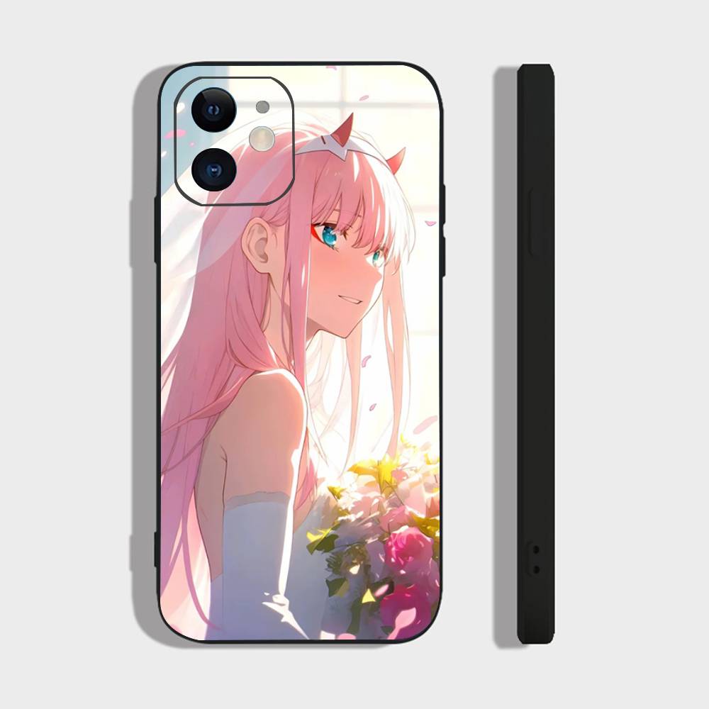 Чехол для телефона Zero Two Animation DARLING In The FRANXX для IPhone 17 Air 16 15 14 13 Pro Max 11 12 Черный силиконовый чехол