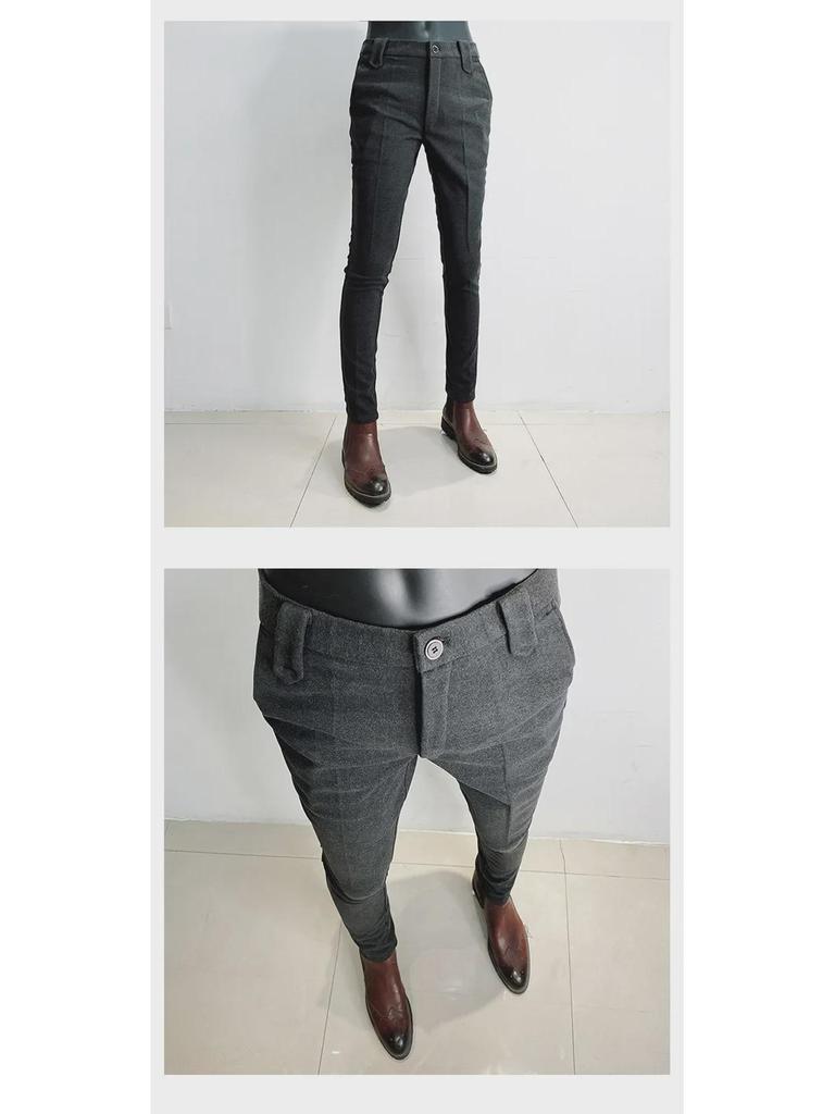 Мужские осенние брюки делового повседневного костюма приталенного кроя в корейском стиле 2022