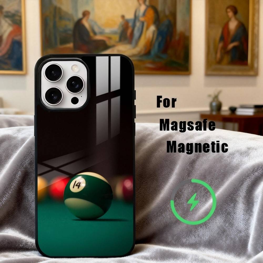 B-Billiards B-Ball S-Sports Phone Case For iPhone17,16,15,14,13,12,11 Plus,Pro Max Magnetic For Magsafe Wireless Charging