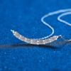 100% Real Moissanite Necklace 0.7 Ct Brilliant Diamond Smile Simple Pendant Necklace For Women Girls Wedding Party Gift Jewelry