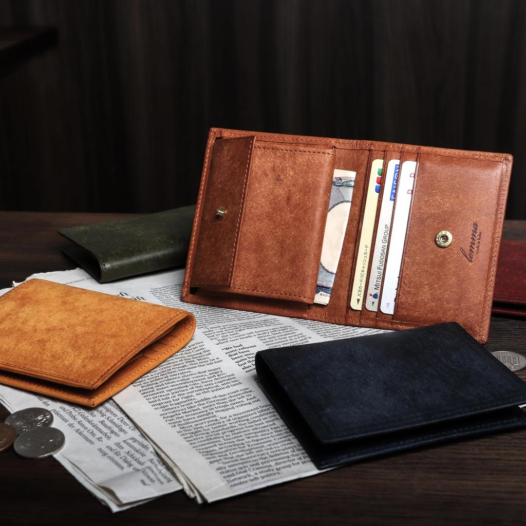 Lemma Marisco Pueblo Bifold Wallet for Men and Genuine Petrolio Women, Compact, Leather,