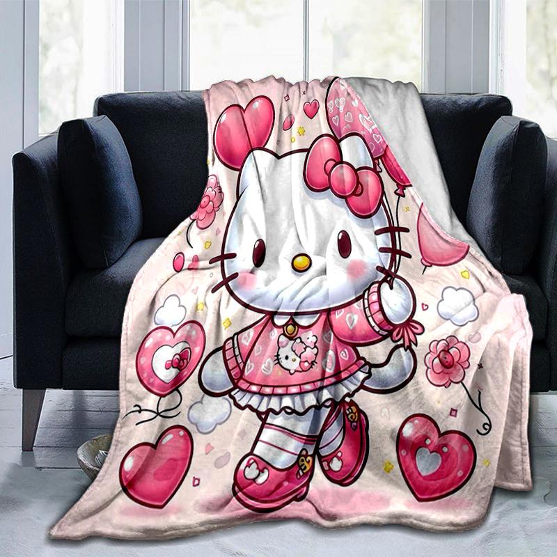 1pc Hello Kitty's Heartfelt Adventure Blanket, Soft and Cozy Home Decor Gift for All Seasons, Perfect for Any Room Decoration, Ideal Present for Famil
