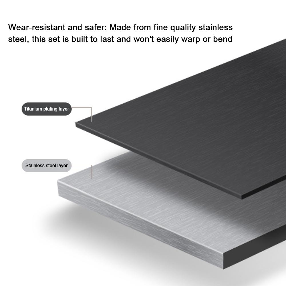 Набор посуды из нержавеющей стали с ти-покрытием, портативный набор посуды для кемпинга, пикника, барбекю и