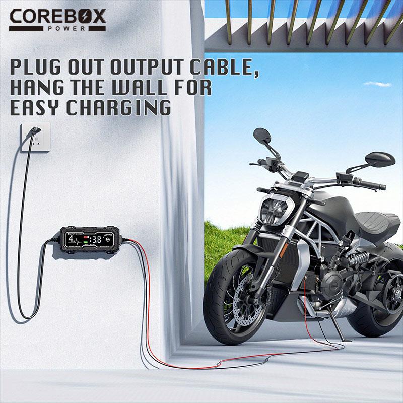 4A Автомобильное зарядное устройство для мотоциклетных аккумуляторов Многофункциональное защитное ЖК-дисплей Интеллектуальные зарядные устройства 12 В Импульсный ремонт AGM зарядное устройство для аккумуляторов