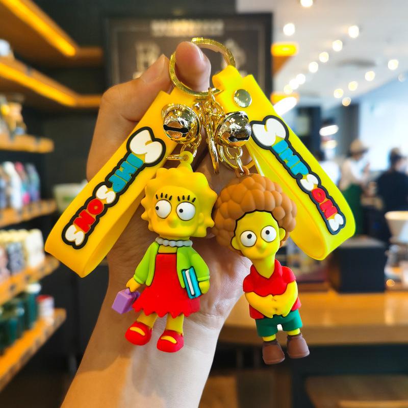 Милый брелок Simpsons Мультяшная фигурка Брелок для сумки пары машины Персонализированные подарки Мода Y2k Кавайи Милые Персонализированные подарки