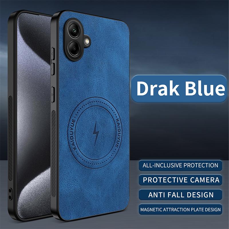 For Samsung A06 4G 5G Fashion Lightning Leather Silicone Case For Samsung Galaxy A06 Magnetic Wireless Charge Shockproof Cover