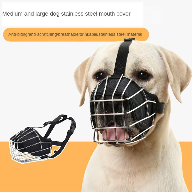 Накладки на рот для собак больших и средних размеров. Противопоедающие, защищающие от укусов, дышащие и питьевые накладки на рот из нержавеющей стали для свирепых собак.
