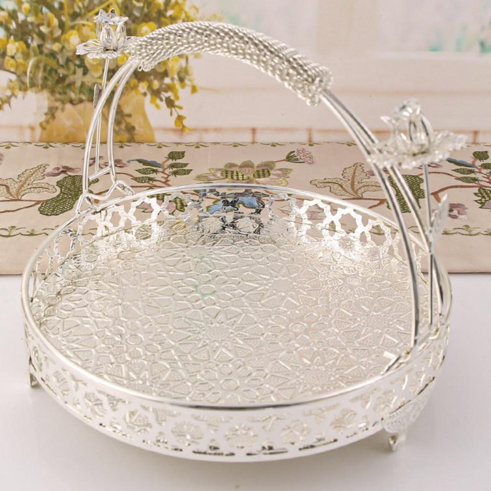 Фруктовый поднос, круглый поднос для хранения, корзина для хранения, поднос для хлеба, фруктов, торта, поднос для еды, сервировочный поднос для дома, золотая винтажная фруктовая тарелка, выпечка