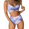 Европейские и американские купальники с высокой талией и разрезом, женский купальник с принтом Cross Halter, бикини