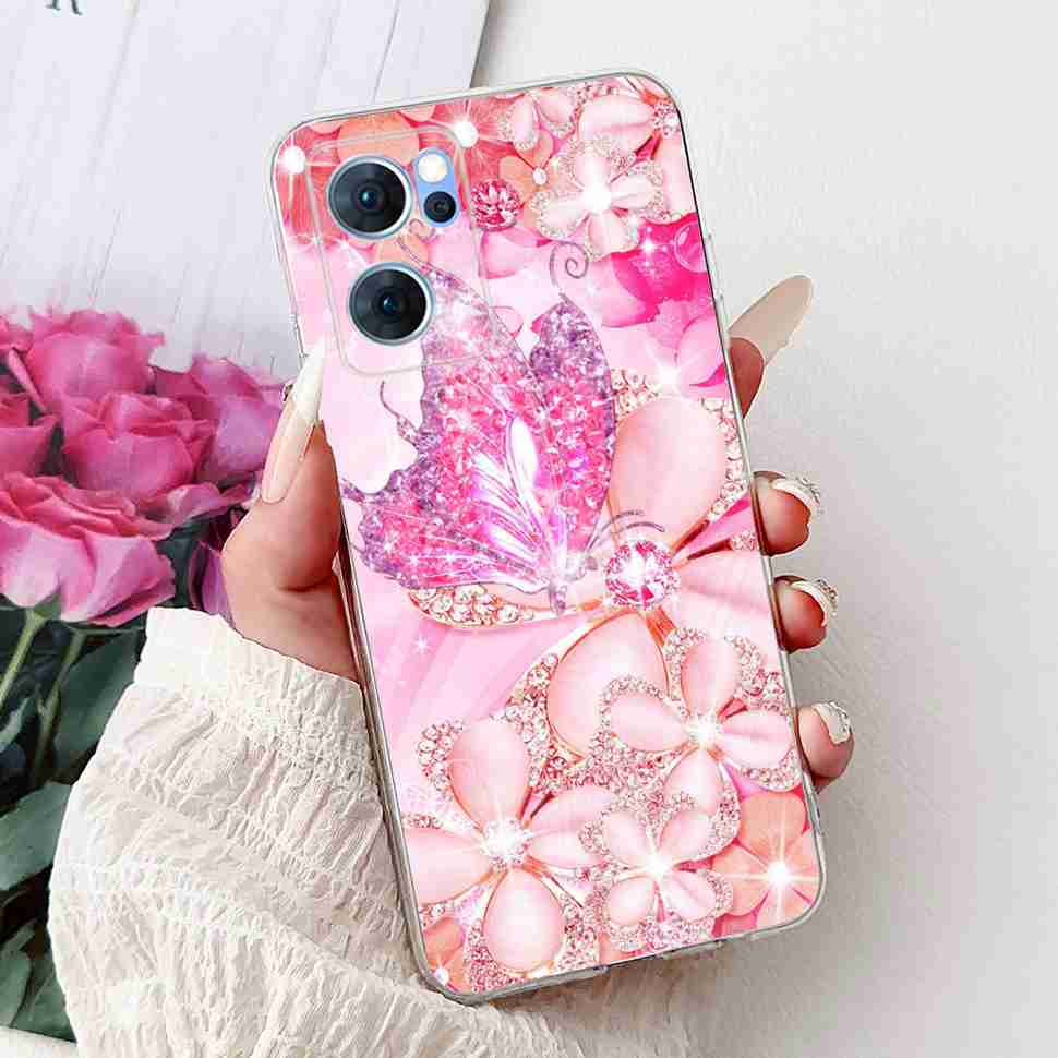 Чехол для Oppo Reno7 5G Милый Кот Цветок Расписная Крышка Мягкие Fundas Чехол для Телефона Для Oppo Find X5 FindX5 Lite Reno 7 5G Задняя Крышка
