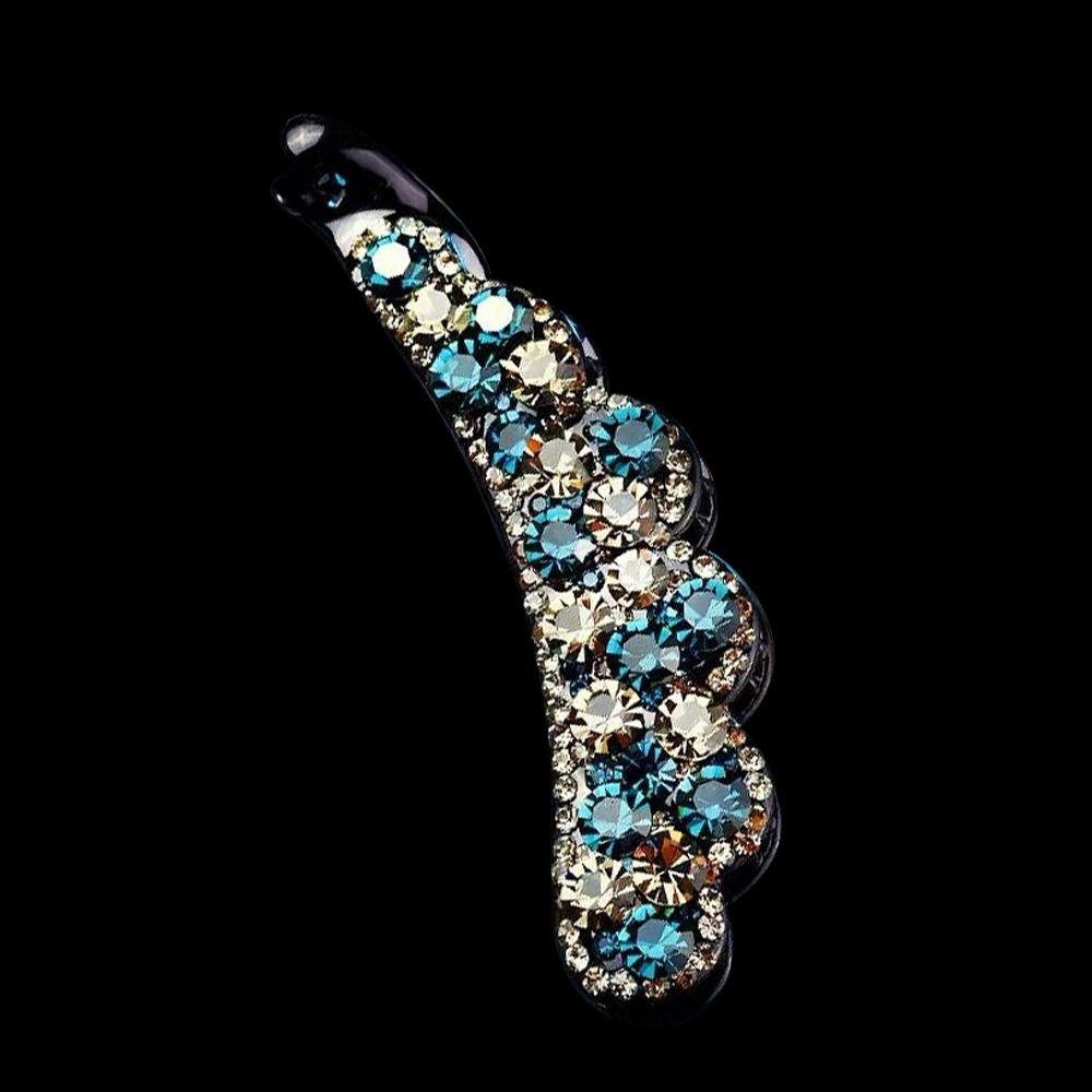 Повседневные Стразы Банан Зажим Элегантный Конский Хвост Держатель Кристалл Волосы Коготь Для Женщин Девочек