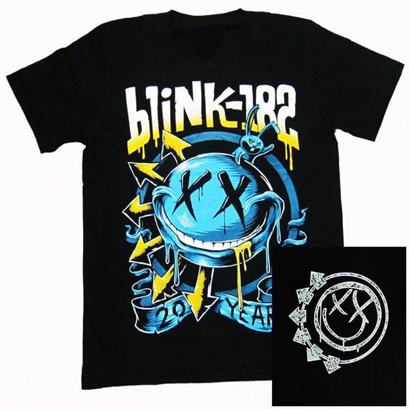 Новая футболка Blink 182 - Улыбающийся панк-кролик Кролик-граффити Иллюстрация - Американский ретро Уличная одежда Винтаж Уличная одежда