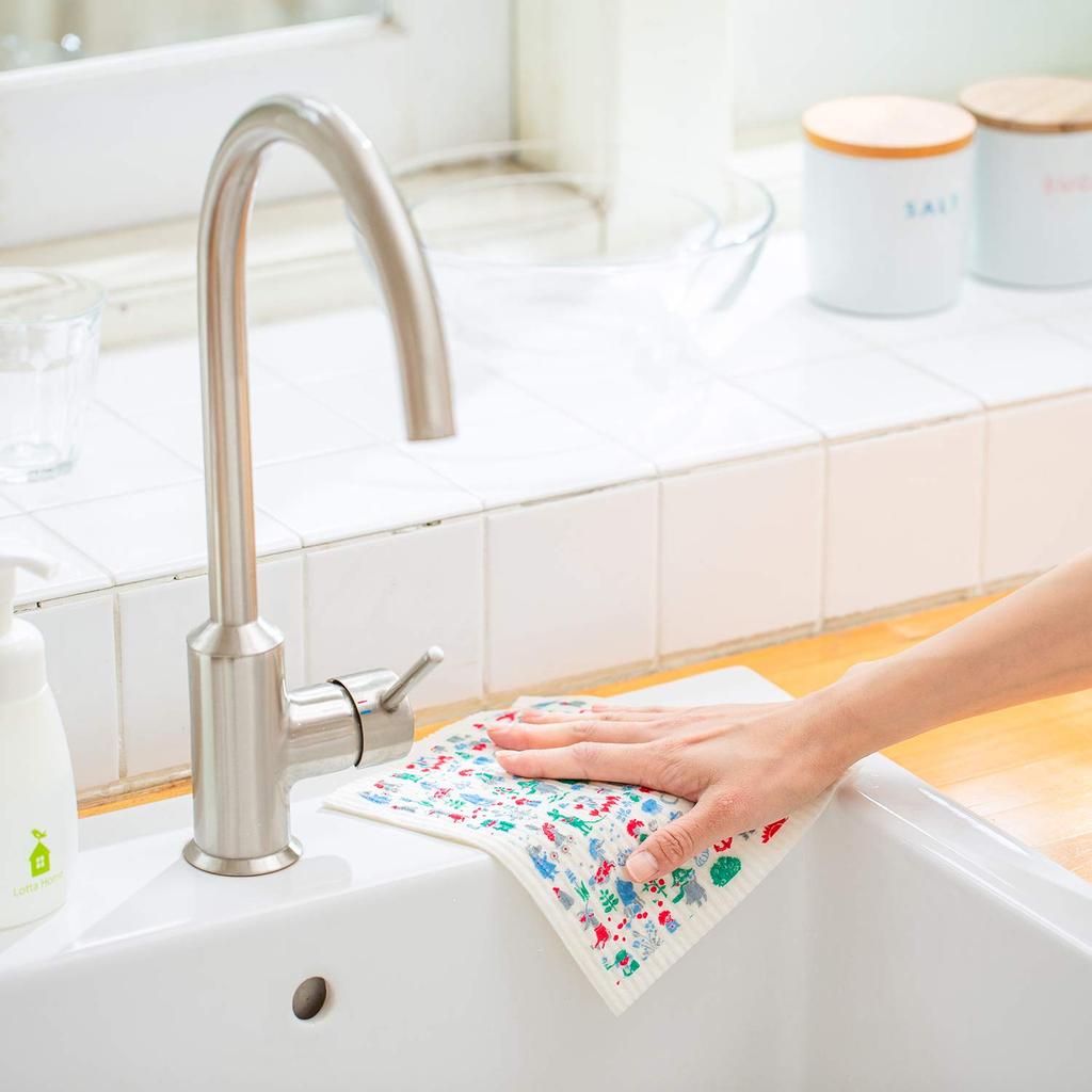 Eco Comfort House Губка Муми-тролль Скандинавский стиль E.oct Салфетки, Друзья, Синий,