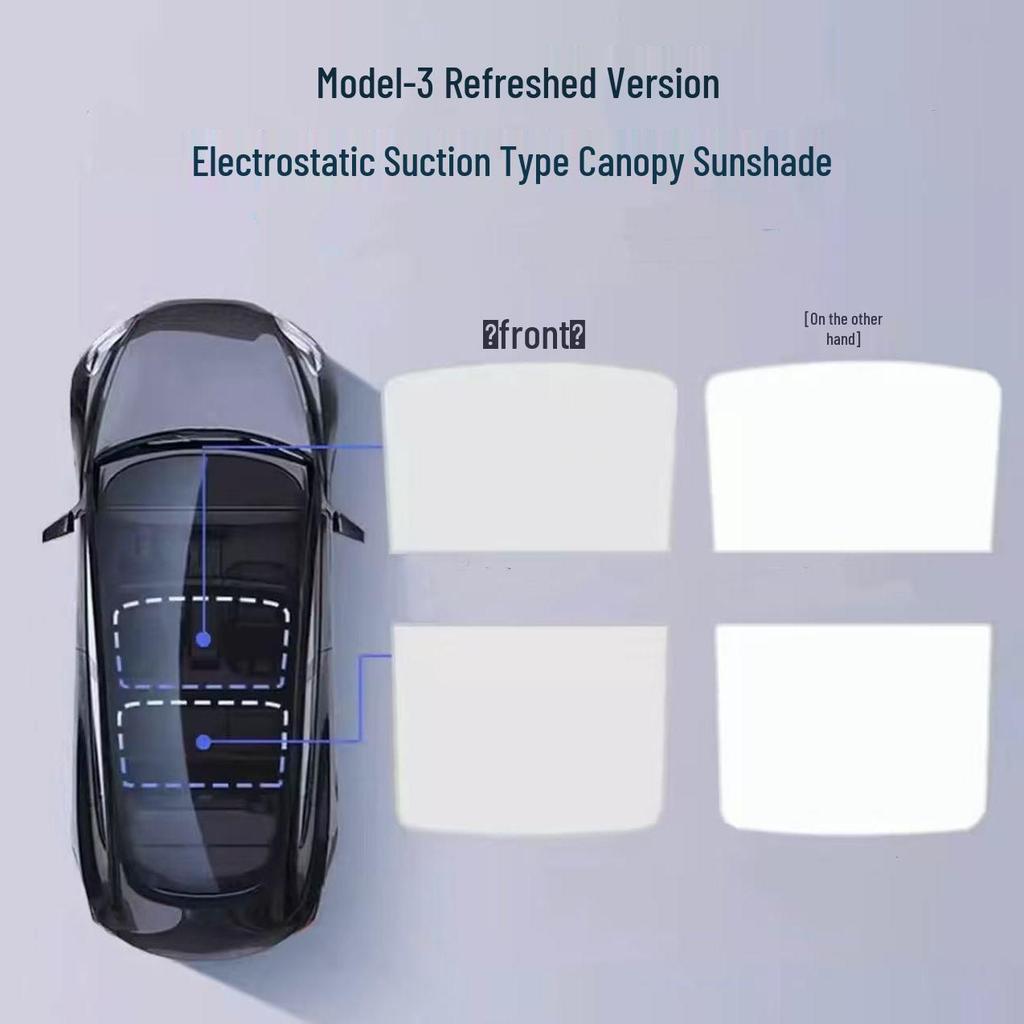 Силиконовая электростатическая солнцезащитная шторка на крышу Tesla для Model Y/3, теплоизоляция