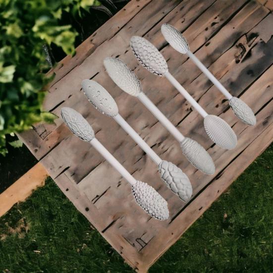 5/10Pcs Texture Tool Sets Durable Construction Ergonomic Handle Design DIY Oval Pattern Rollers Kit Modeling Sticks