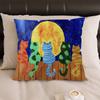 Kawaii Anime Cat Cute Decorative Room Aesthetics Pillow Case Home Decor Bedroom Sofa Bed Couch Pillow Cover 45x45