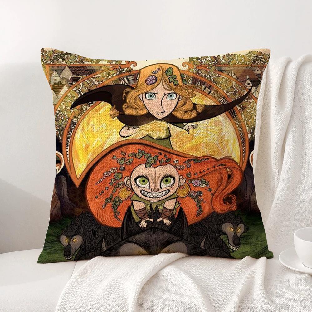 Ireland W-Wolfwalkers Cushion Cover Summer Coolness Linen Fabric Double-Sided Printing Pillow Case Sofa Home Decor Gift